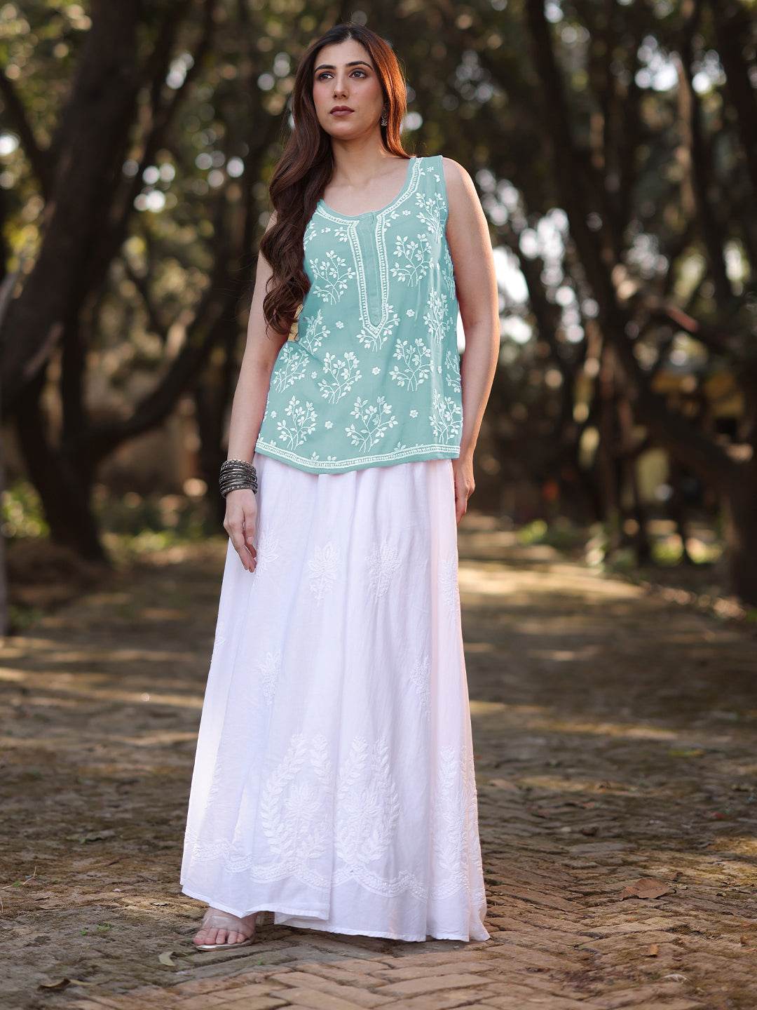 ZAYNA Chikankari Georgette Top - KRI CHIKANKARI
